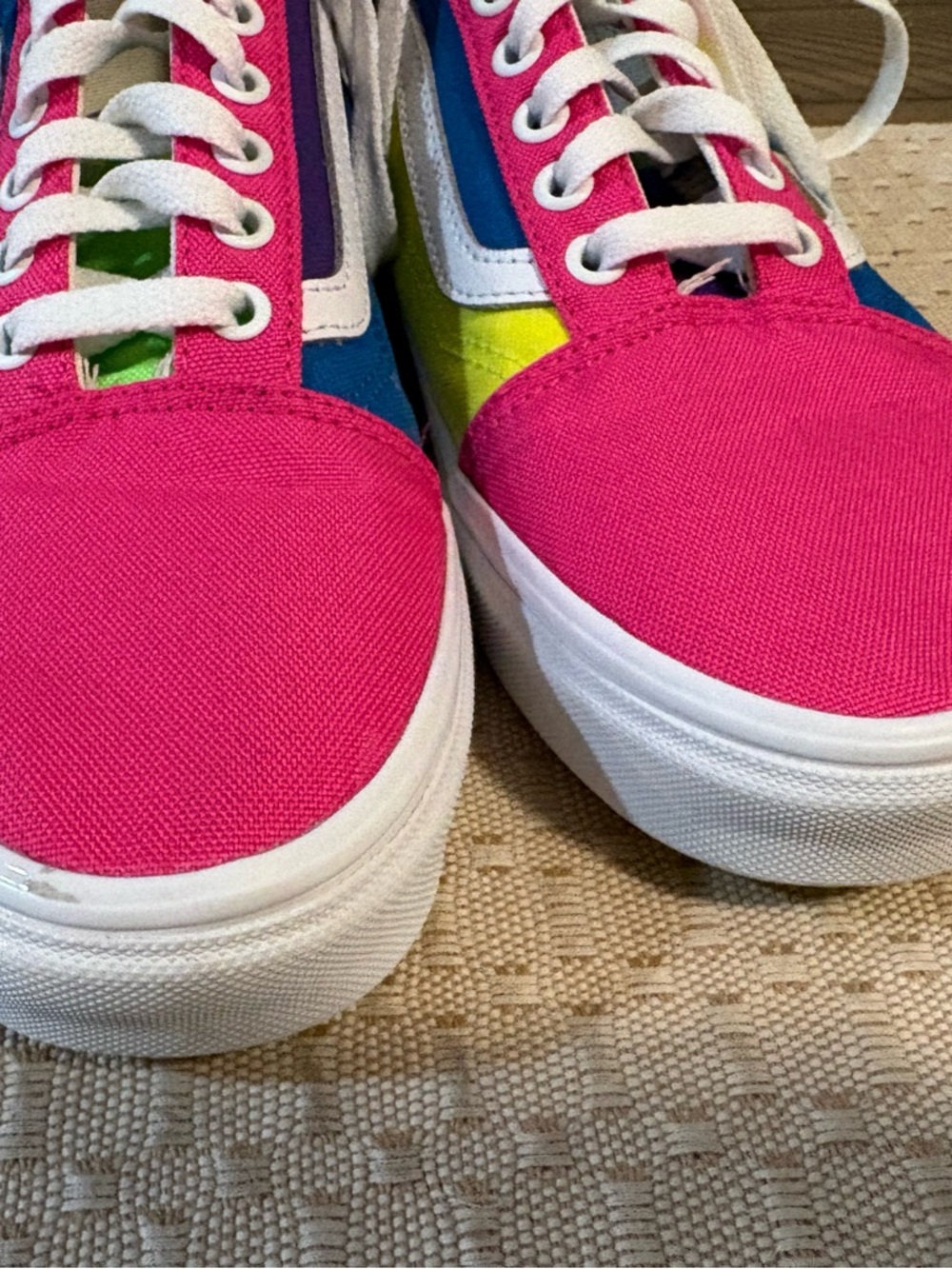 VANS Canvas Sneakers in Pink, Blue & Yellow Women’s size 11 Men’s size 9.5 - Picture 3 of 16